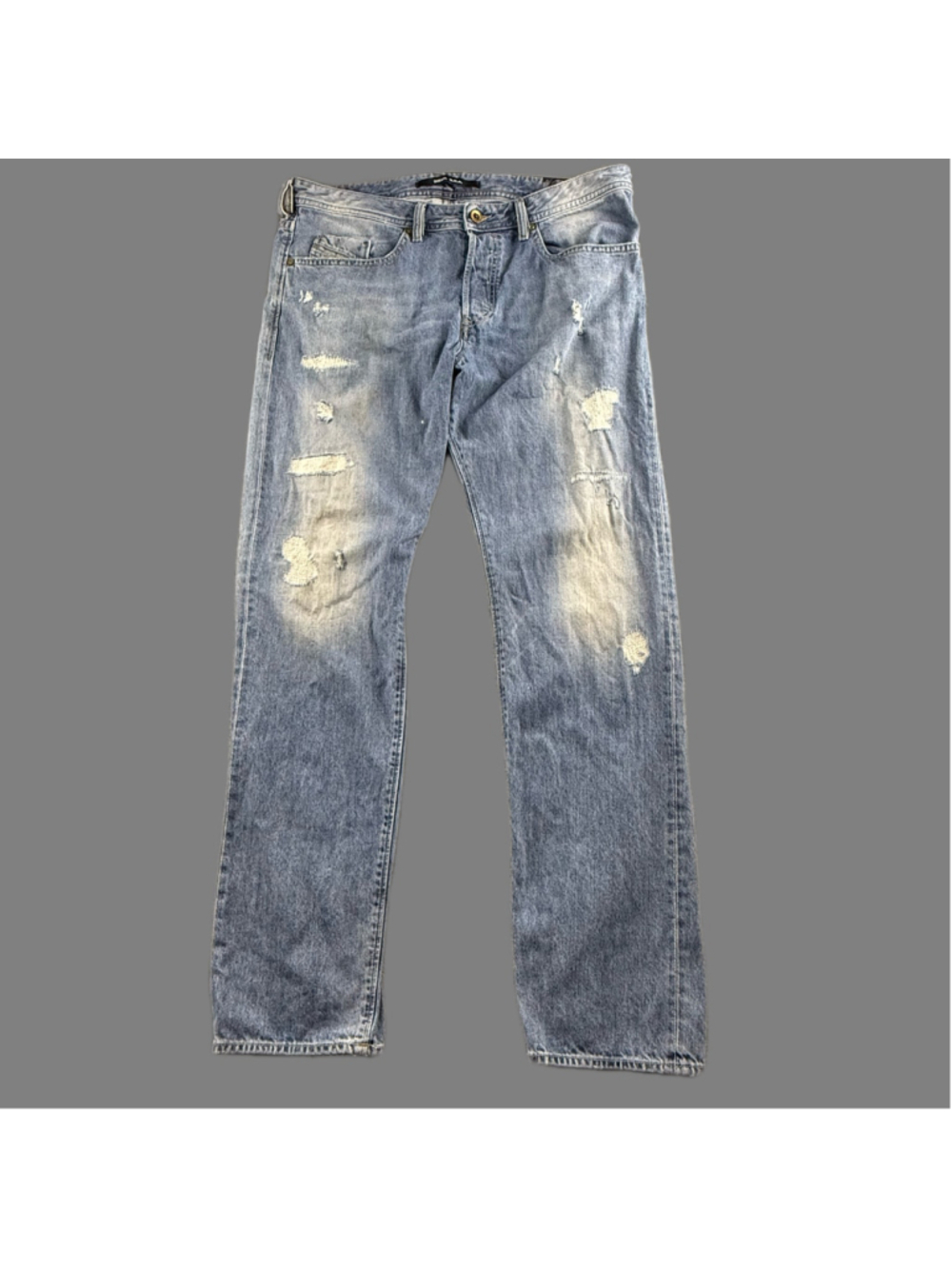 Diesel Buster Jeans Men’s W36 L32 Distressed Slim Tapered Y2K Indie Sleaze Blue - Picture 2 of 16